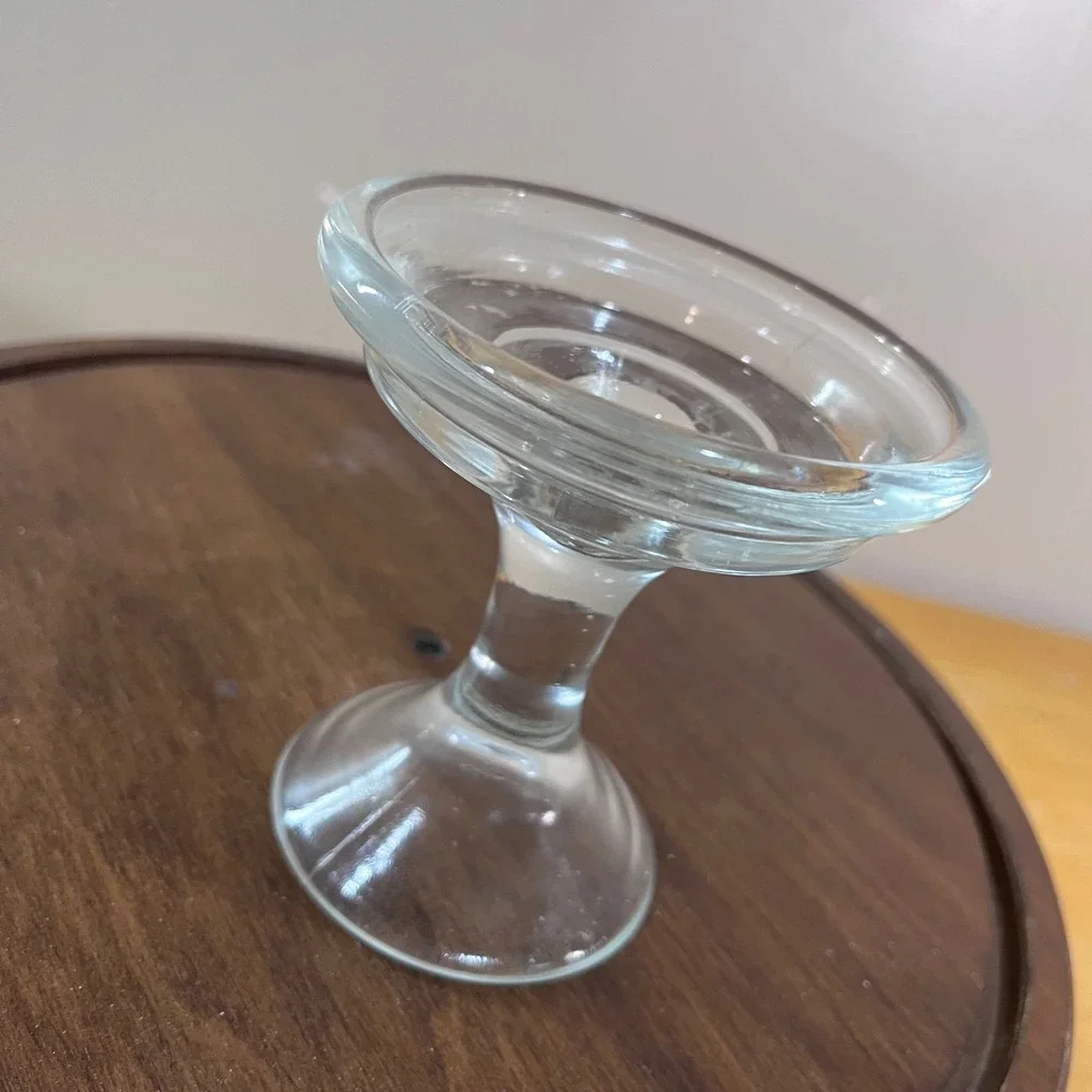 Vtg Westmoreland Clear Glass Fairy Light Base Replacement Pedestal Stand 4.5